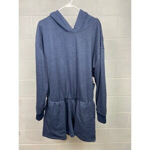 NWT FP Movement Such A Flirt Romper Open Back Relaxed Fit Athleisure‎ LARGE Navy